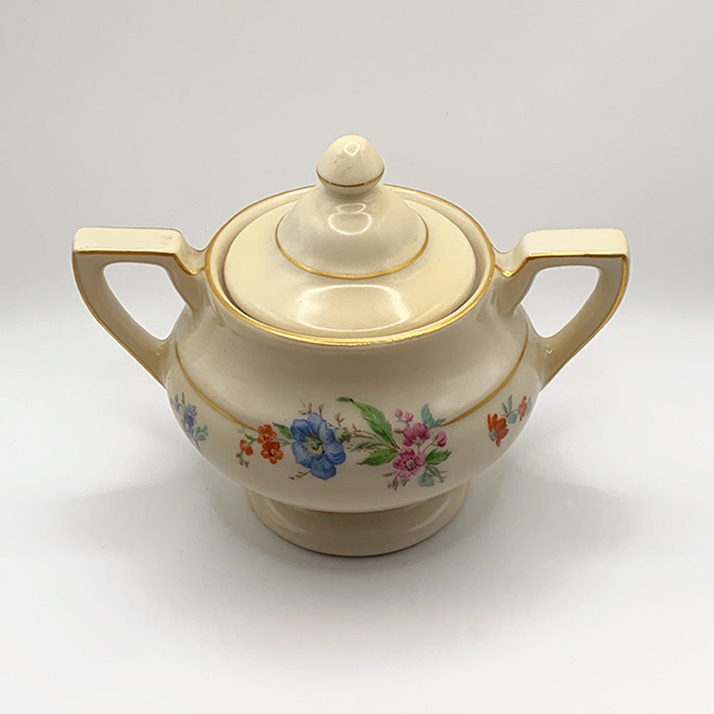 Fraunfelter Eggshell Sugar Bowl - Amber Candle