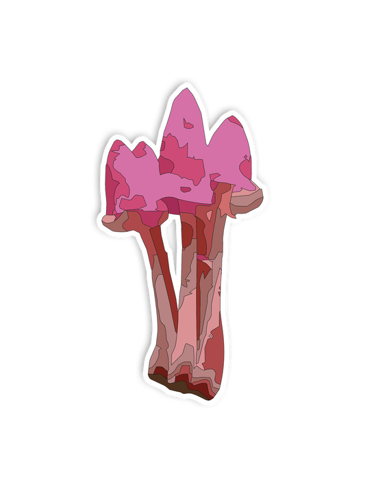 Pink Mushrooms Sticker