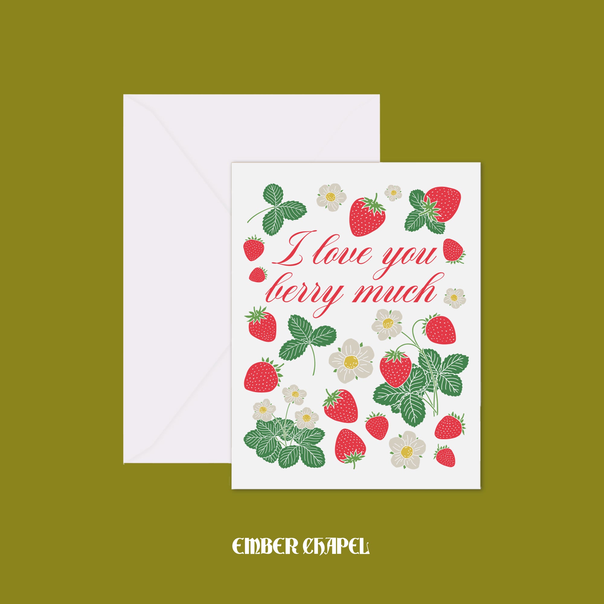 "I Love You Berry Much" Greeting Card | A2 Folded Card with Envelope