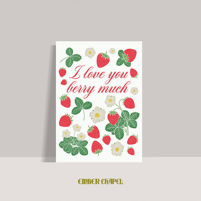 "I Love You Berry Much" Greeting Card | A2 Folded Card with Envelope
