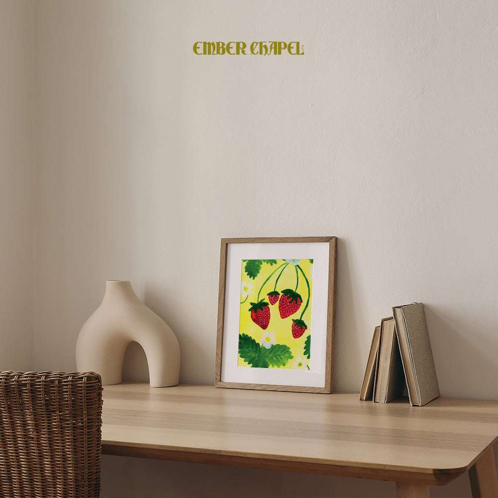 Hanging Strawberries Print